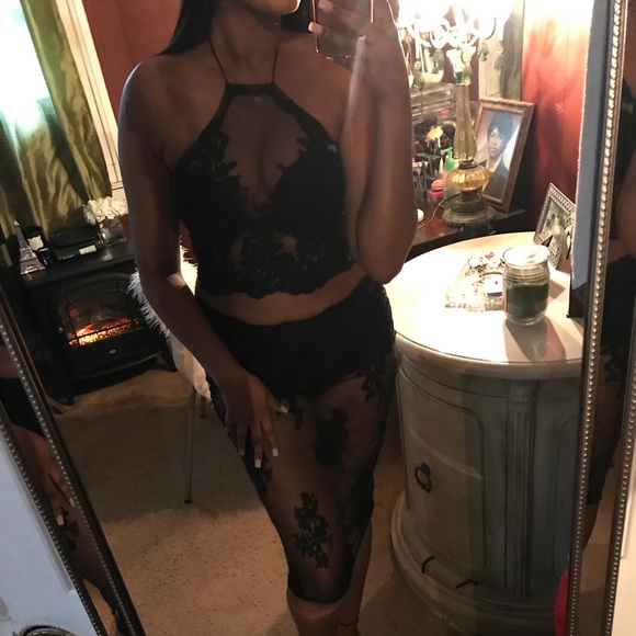 Fashion Nova Dresses & Skirts - Black lace two piece set